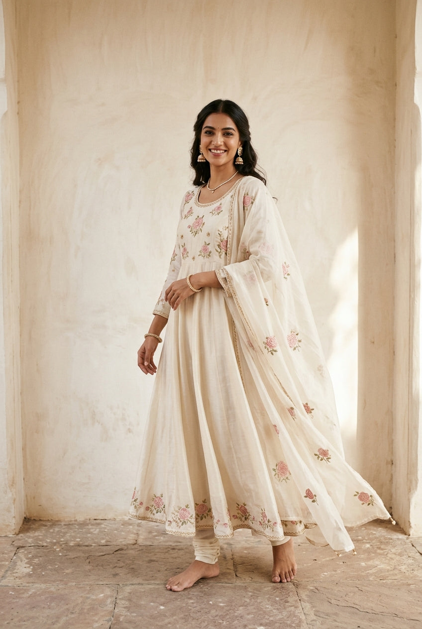 Jhoom Crimson Gulab Lehenga
