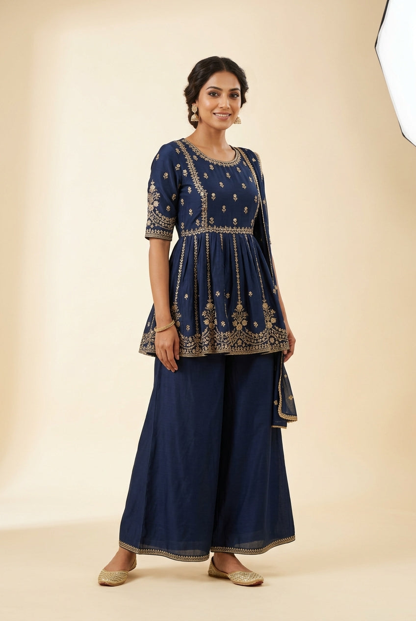 Noor Midnight Peplum Kurta Set